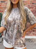 CAMOUFLAGE WOODLAND PRINT TUNIC TEE