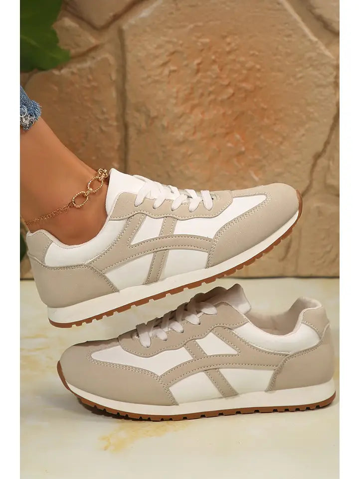 COLOR BLOCK LACE UP SNEAKERS