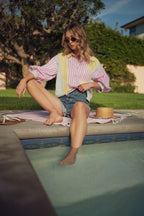 STRIPE MIX-MATCH BUTTON DOWN TOP