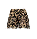 LEOPARD PRINT FRAYED HEM DENIM SHORTS