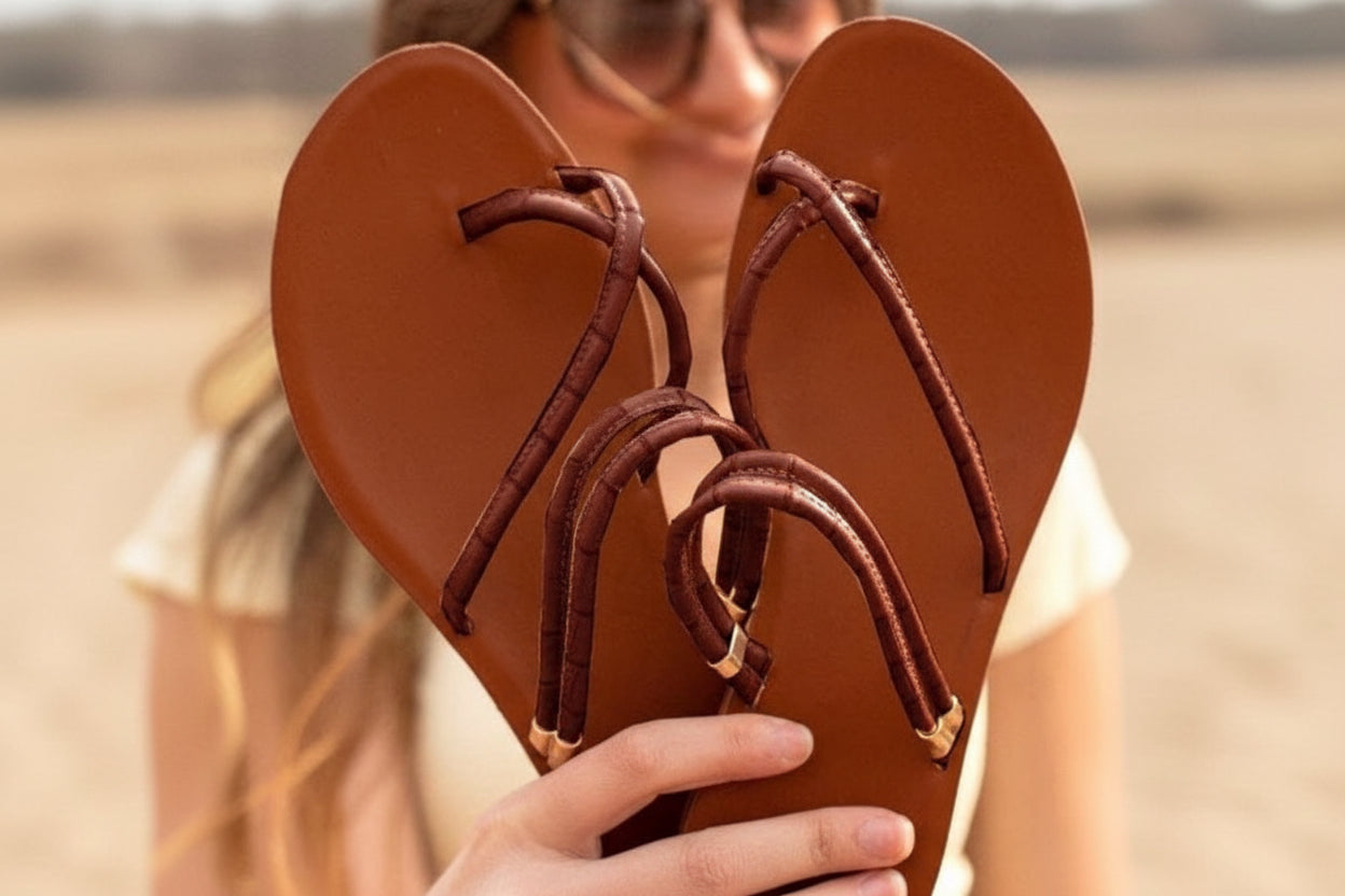 SANTORINI SANDALS-COFFEE