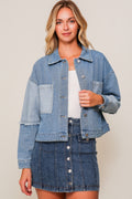 BUTTON DOWN FRONT POCKET DENIM JACKET