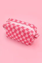CHECKERED MAKEUP COSMETIC POUCH BAG