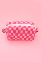 CHECKERED MAKEUP COSMETIC POUCH BAG