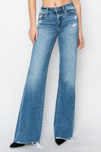 RISEN TUMMY CONTROL MID RISE WIDE LEG