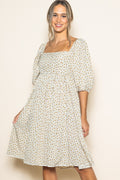 LACE EDGE DETAILED VINTAGE FLORAL MINI DRESS