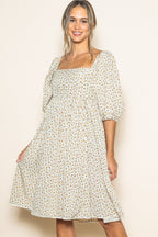 LACE EDGE DETAILED VINTAGE FLORAL MINI DRESS