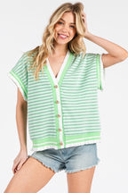 GINGHAM KNIT BUTTON UP CARDIGAN