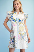 FLORAL PRINT BUTTON DOWN DRESS