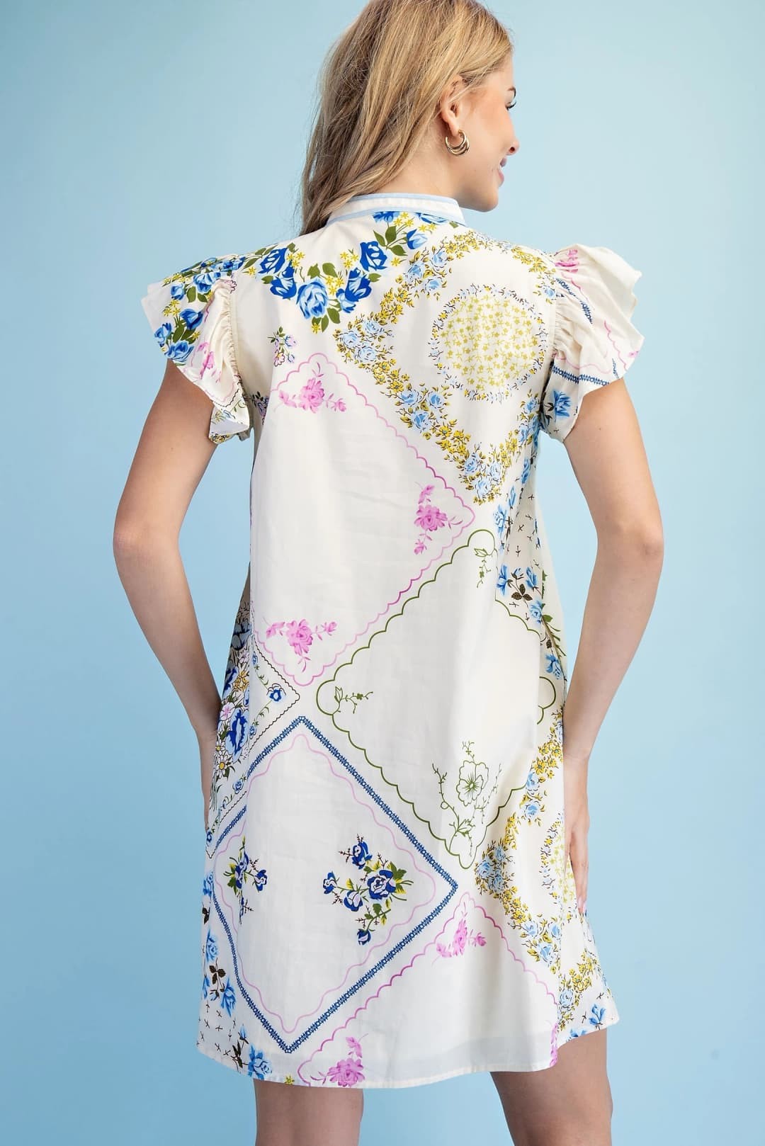 FLORAL PRINT BUTTON DOWN DRESS