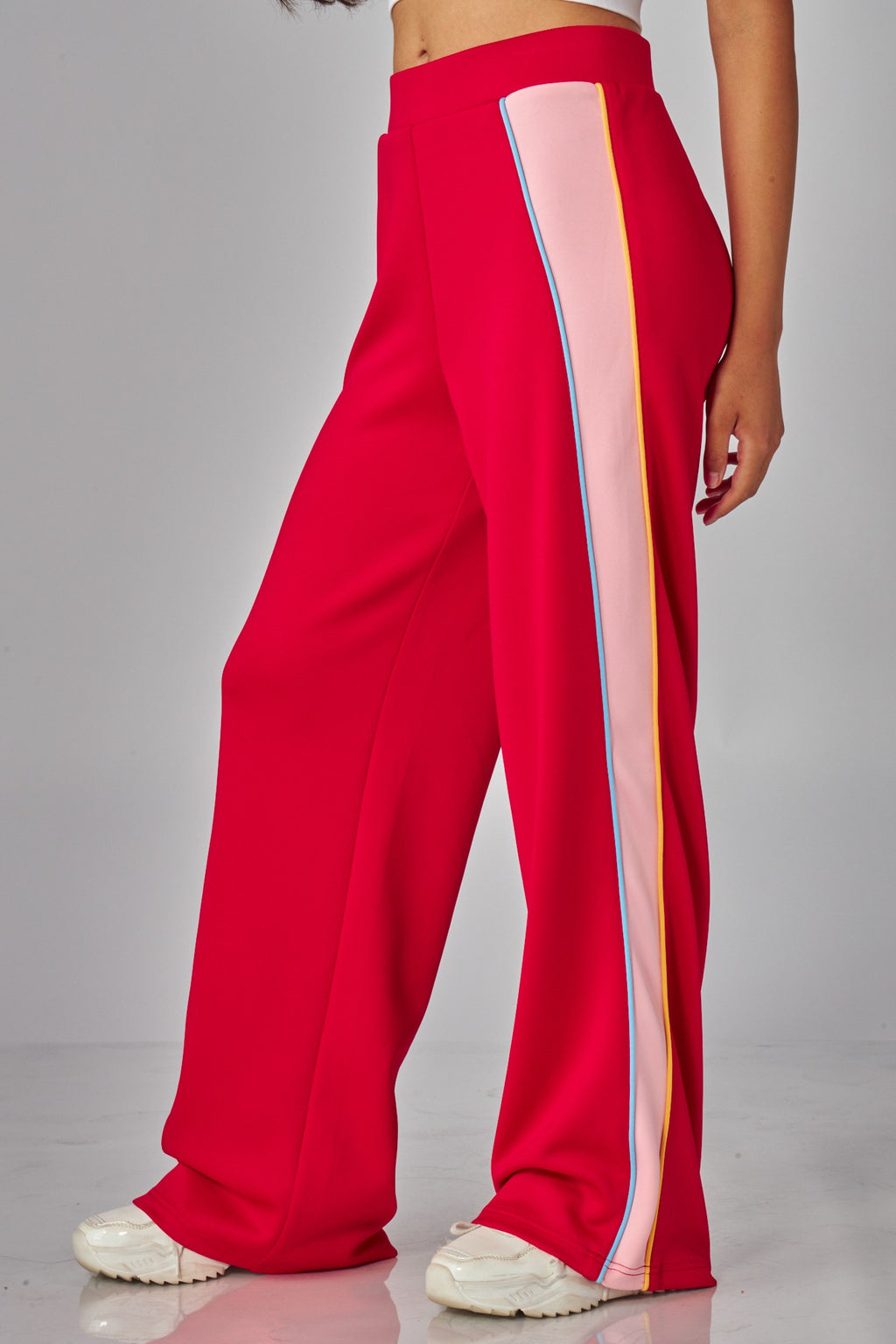 COLOR BLOCK PANELLED STRETCH KNIT TRACK