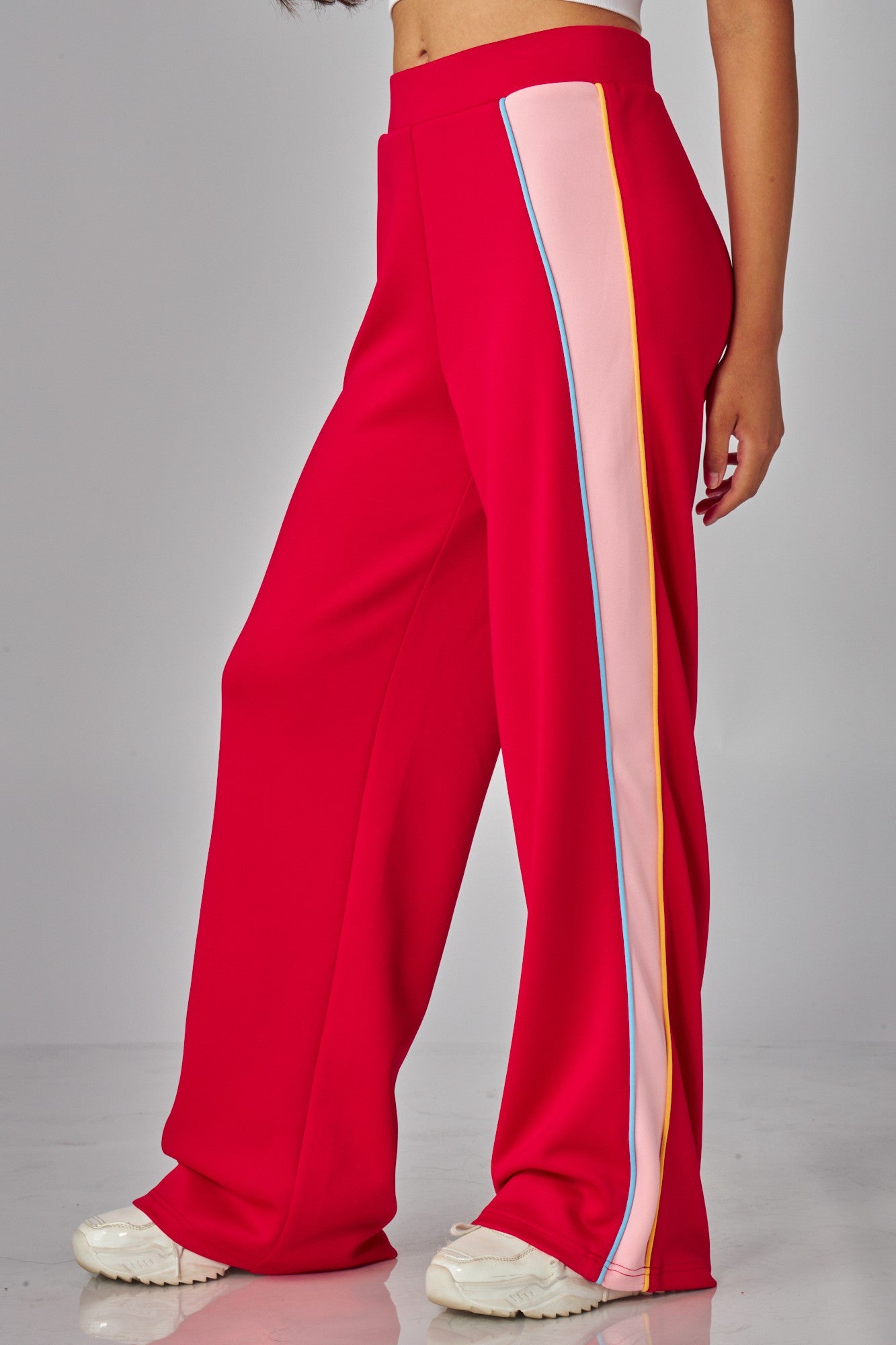 COLOR BLOCK PANELLED STRETCH KNIT TRACK