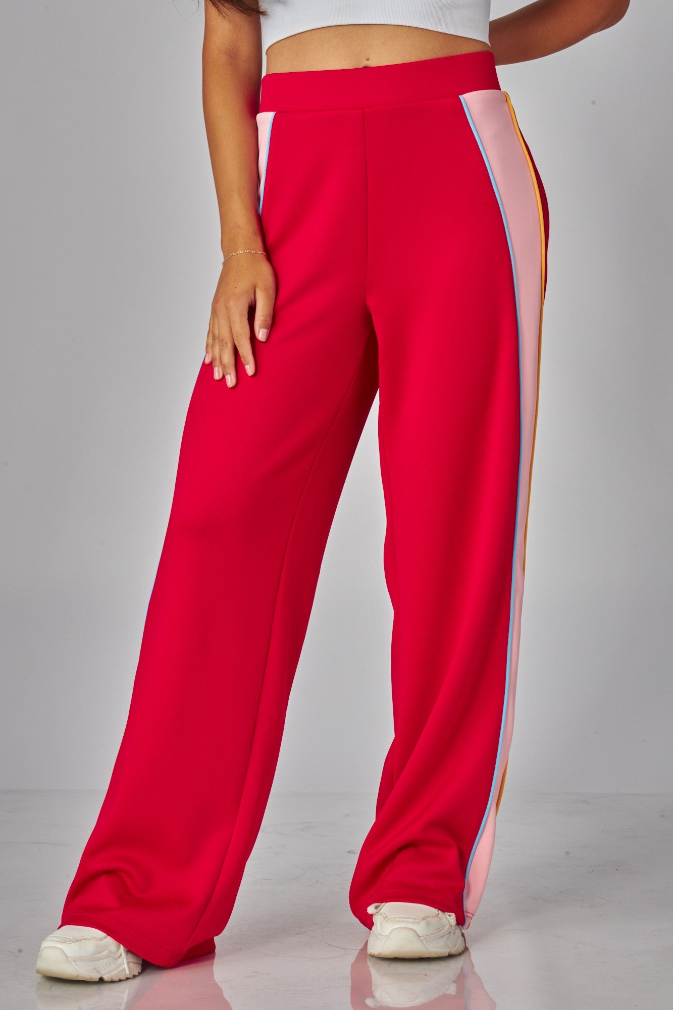 COLOR BLOCK PANELLED STRETCH KNIT TRACK