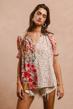 WOVEN PRINT MIX AND MATCH PLEASANT TOP