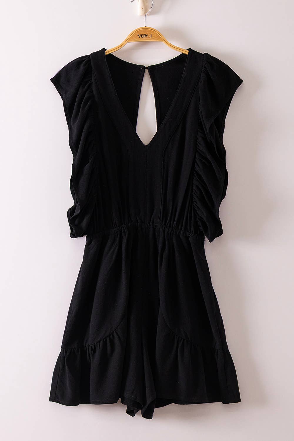 BACK CUTOUT RUFFLED ROMPER