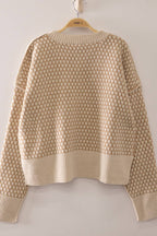 GEOMETRIC CHECK PATTER SWEATER