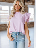 TOBY RUFFLE SLEEVE TOP