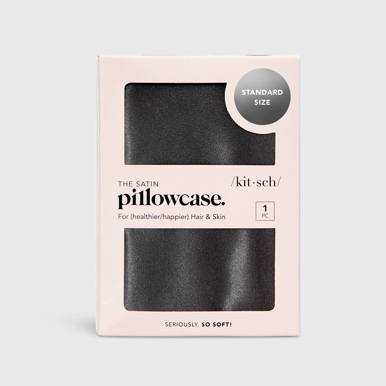 SATIN PILLOWCASE - STANDARD CHARCOAL