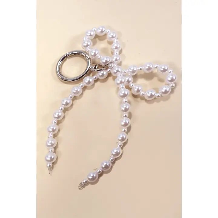 PEARL BOW KEYCHAIN BAG