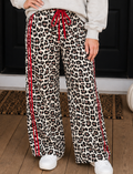 RED-SIDE STRIPED LEOPARD PANTS
