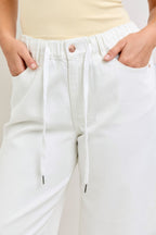 JUDY BLUE HIGH WAIST PALAZZO ROSE GOLD TRIM ELASTIC BAND