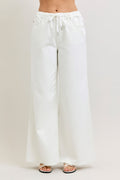 JUDY BLUE HIGH WAIST PALAZZO ROSE GOLD TRIM ELASTIC BAND