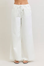 JUDY BLUE HIGH WAIST PALAZZO ROSE GOLD TRIM ELASTIC BAND