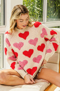 HEART EMBROIDESERIES RAGLAN SWEATER