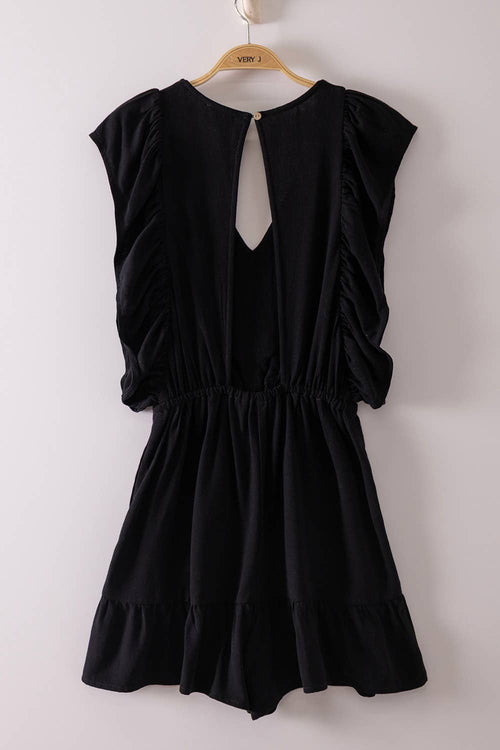 BACK CUTOUT RUFFLED ROMPER