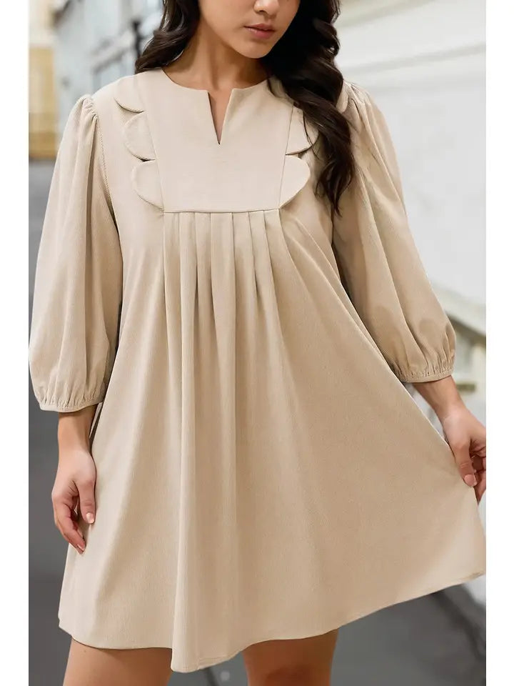 SCALLOP PLUS SIZE DRESS