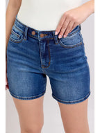 JUDY BLUE HIGH WAISTED 2 BUTTON MID LENGHT DAD SHORTS
