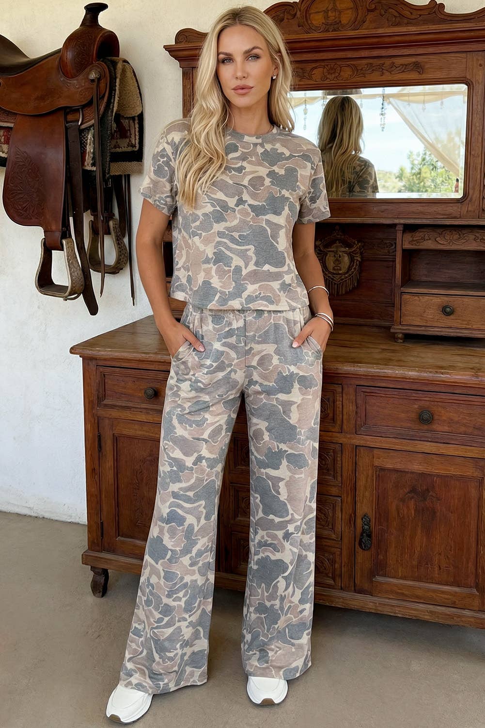 CAMOUFLAGE TEE AND PANT SET