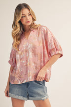 DOLMAN SLEEVES METALLIC TOP