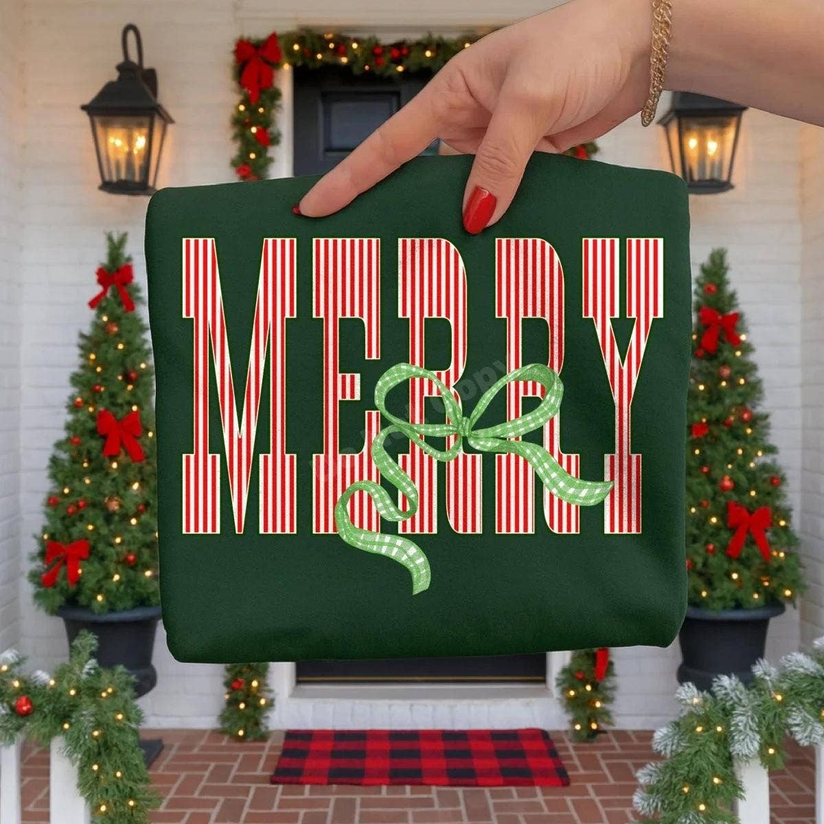 MERRY CANDY CANE STRIPED SWAEATSHIRT