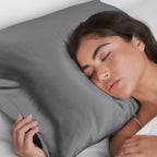 SATIN PILLOWCASE - STANDARD CHARCOAL