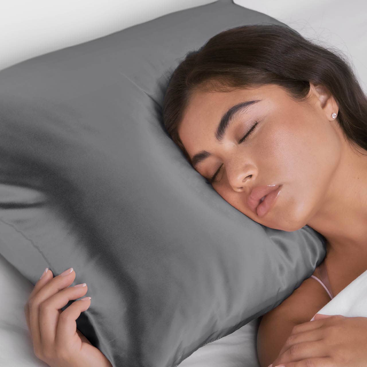 SATIN PILLOWCASE - STANDARD CHARCOAL