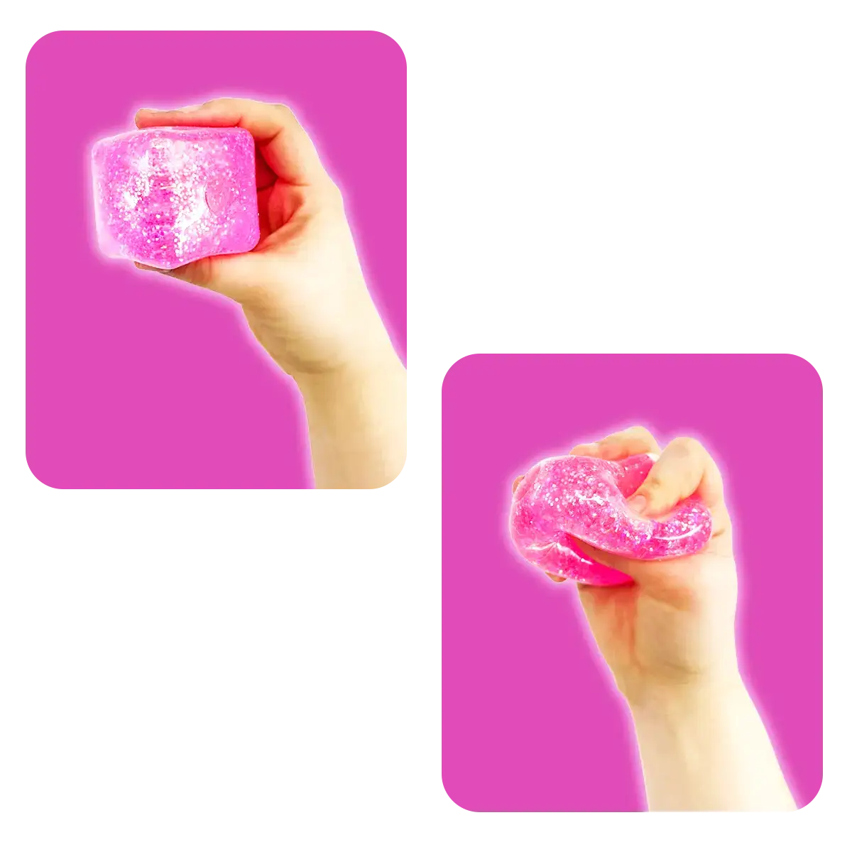 FUN DOH SQUISH & SQUEEZE SPARKLE SQUISHY CUBE