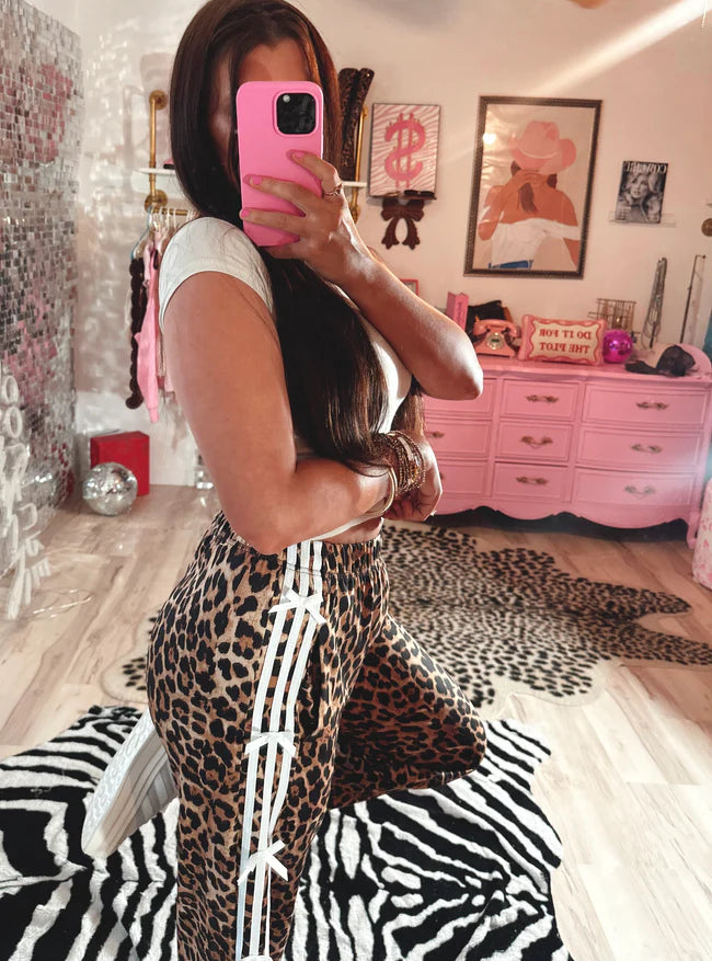 NEVER BASIC TRACK PANTS WITH SIDE BOWS