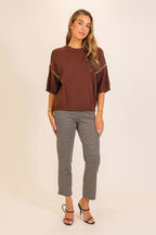 RELAXED KNIT SHORT SLEEVE SWEATER