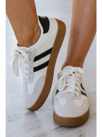 STRIPED LACE UP SNEAKERS