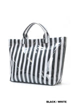LARGE CAPACITY STRIPED PVC TOTE BAG
