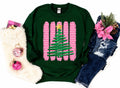 STRIPE FAUX PUFF CHRISTMAS TREE CREWNECK SWEATSHIRT