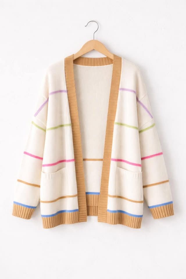 COLORBLOCK STRIPE CARDIGAN