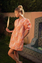 FLORAL JACQUARD SHIFT DRESS