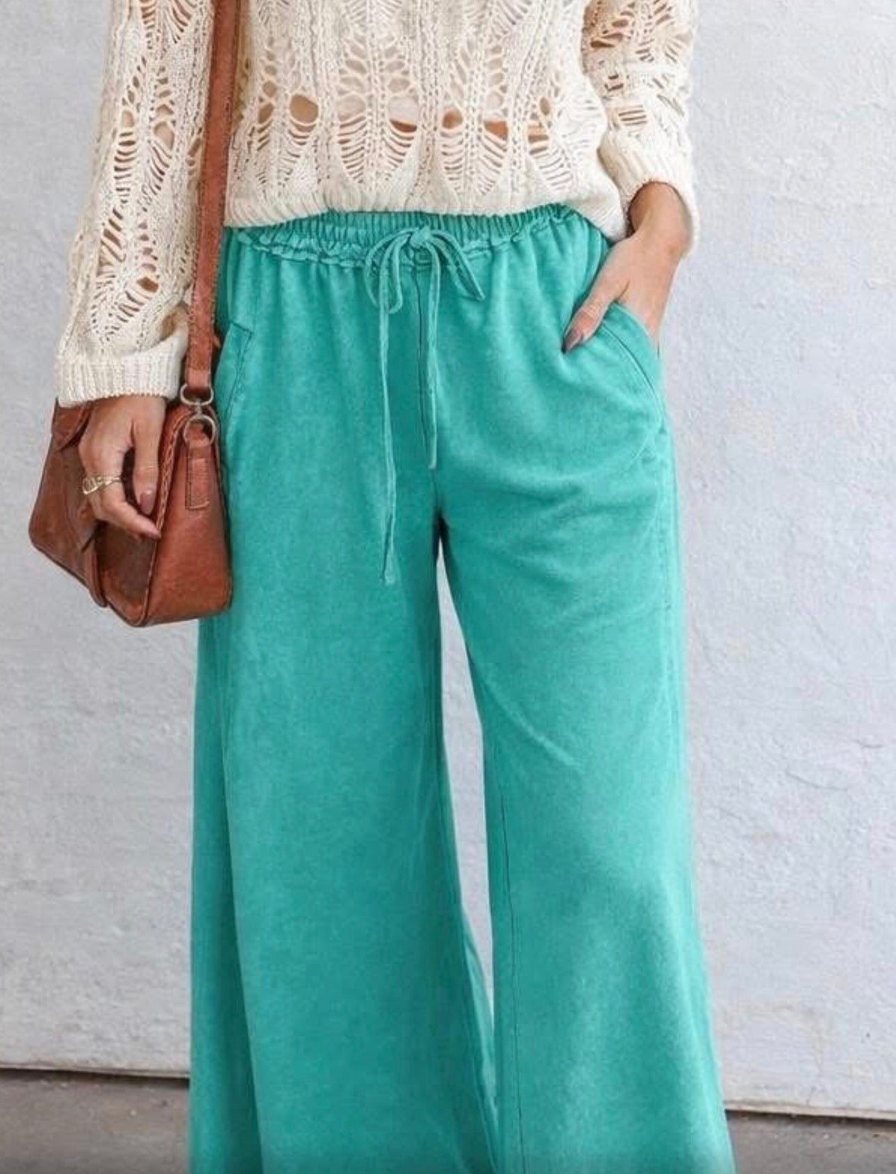 MINERAL WASHED DRAWSTRING PANTS