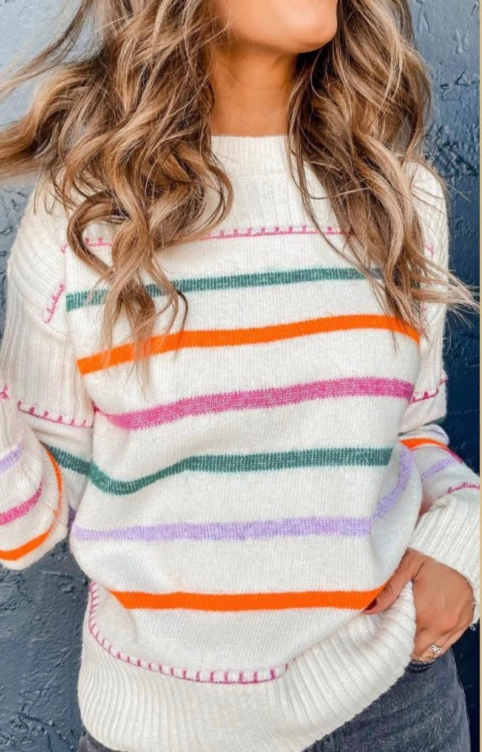COLORFUL STRIPE SWEATER