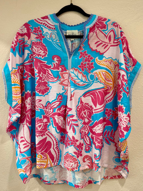 ABSTRACT PRINT OVERSIZED TOP