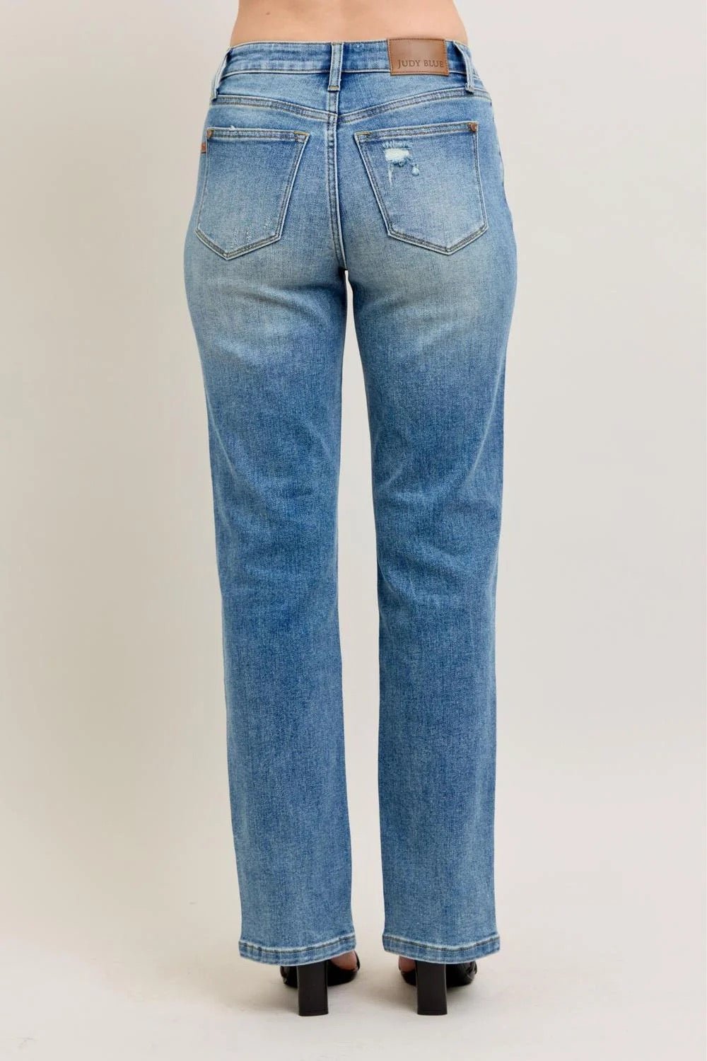 JUDY BLUE HW VINTAGE FRONT SEAM/SLIT SLIM-STRAIGHT