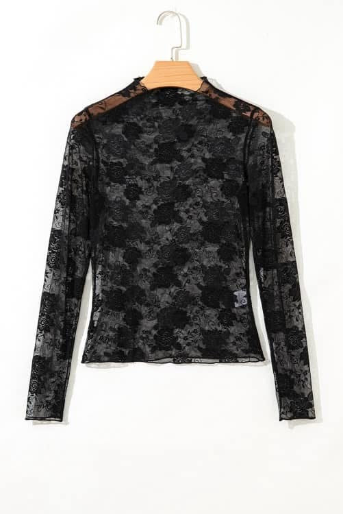 FLORAL MESH TOP