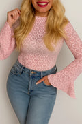 PINK HEART LACE TOP